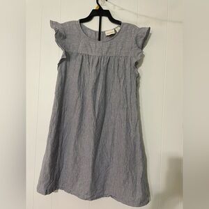 100% Linen Blue Pinstriped Summer Dress